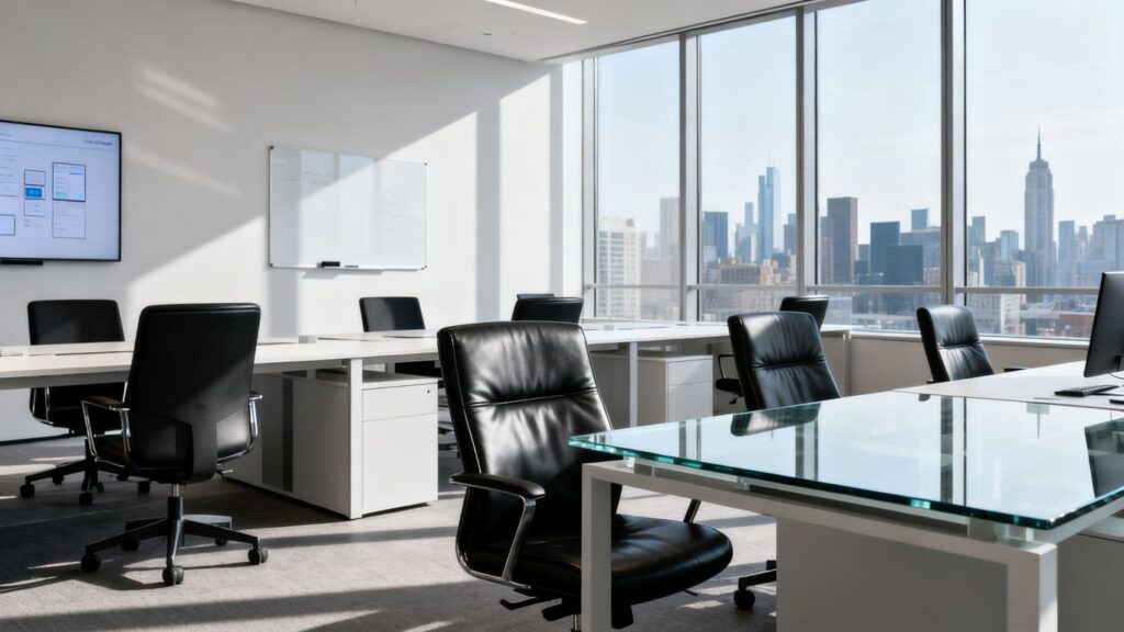 A high-tech digital workspace hub